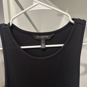 WHBM FORME Black Ribbed Tank Top Dress